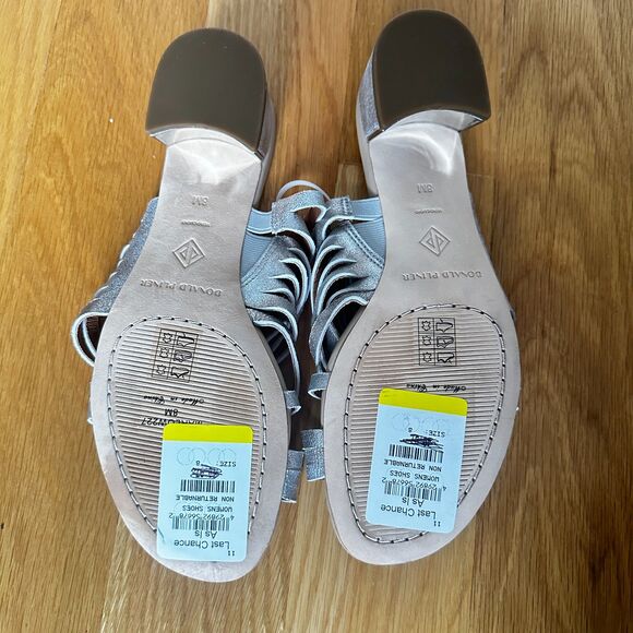 Donald Pliner Metallic Silver Strappy Sandals – Size 8 - Picture 6 of 6